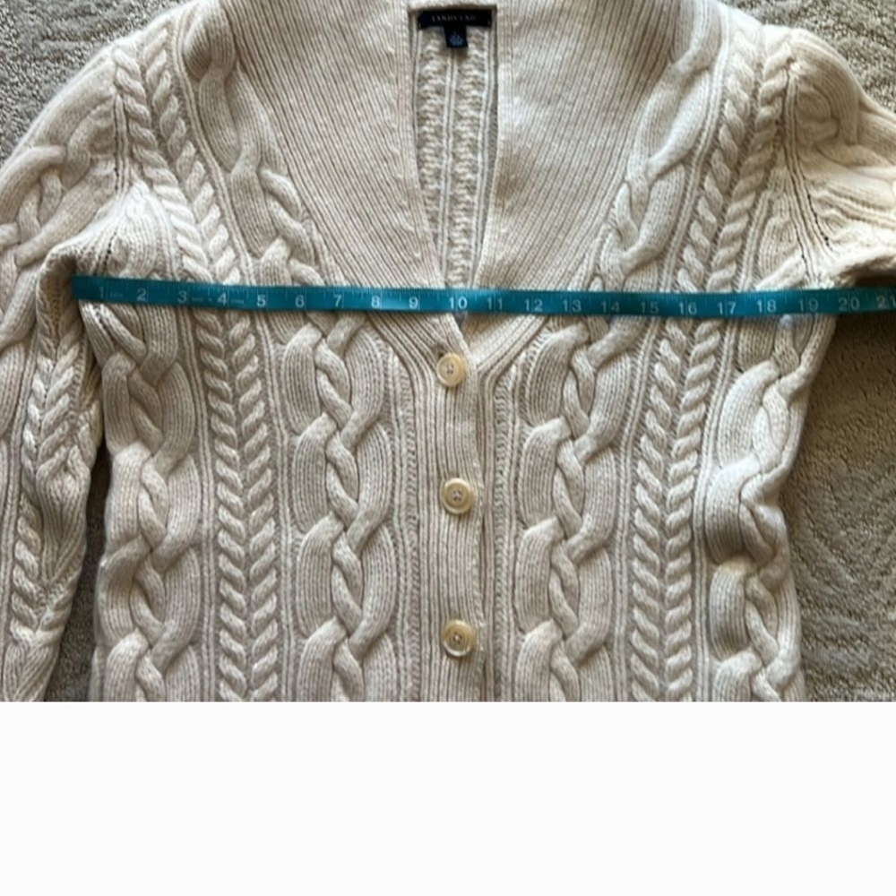 Womens Lands End Fisherman Sweater - Picture 4 of 9